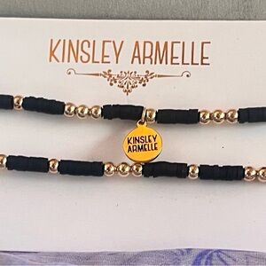 Kinsley Armelle 2-Piece Bracelet Set – Black + Gold
